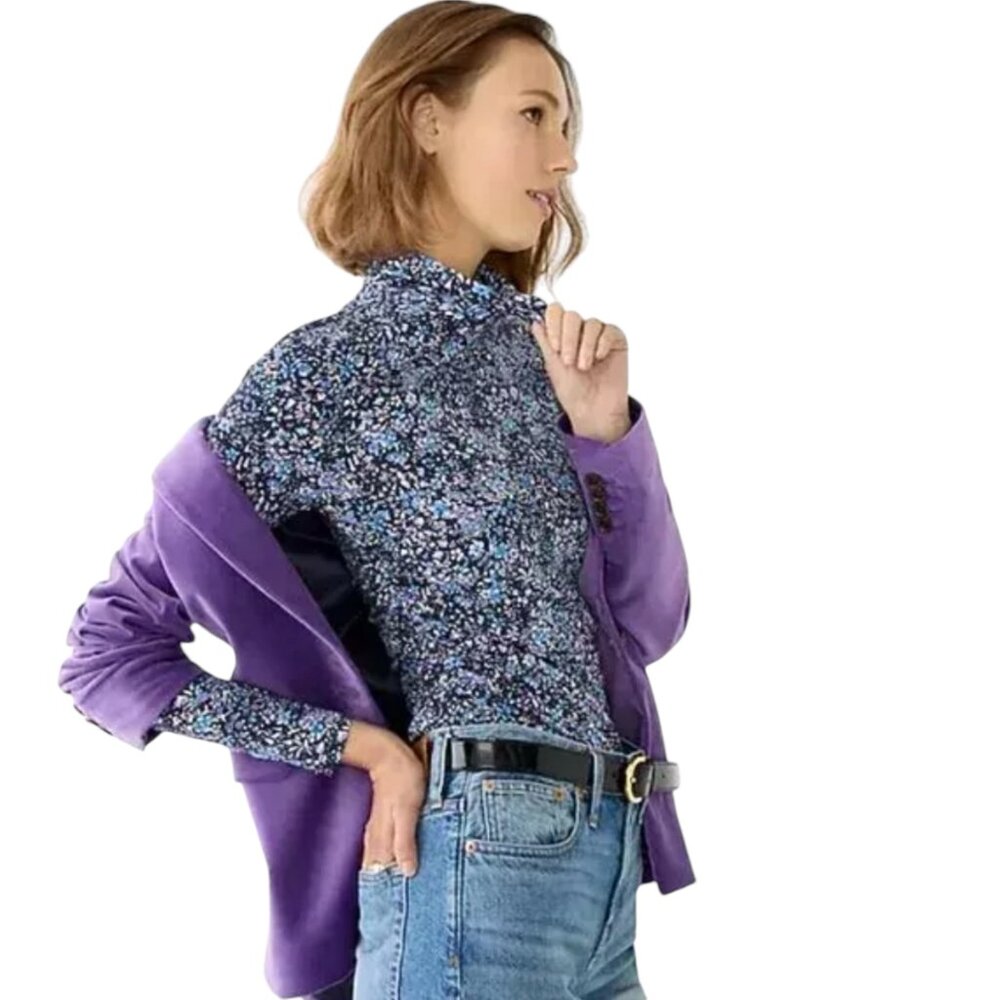 J. Crew Ruched Floral Turtleneck - Picture 3 of 7